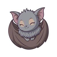 Adorable Baby Bat Curled Up Sleeping vector