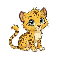 Delightful Fluffy Cheetah Cub Pouncing vector