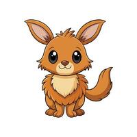 Delightful Fluffy Baby Kangaroo Watching vector