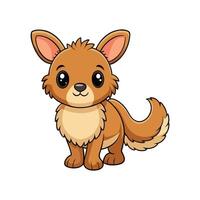 Charming Fluffy Baby Kangaroo Resting vector