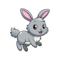 Charming Baby Rabbit Jumping with Joy vector