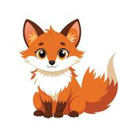 Delightful Fluffy Baby Fox Cub Resting vector