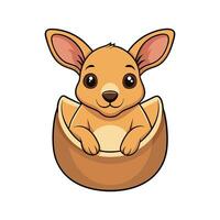 Charming Baby Kangaroo Taking a Nap vector