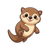Delightful Baby Otter Floating Joyfully vector