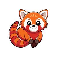 Cute Baby Red Panda Lying on Its Back vector