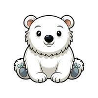 Charming Chubby Polar Bear Cub vector