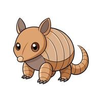 Cute Tiny Armadillo Crawling vector