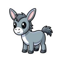 Charming Tiny Donkey Smiling vector