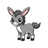 Adorable Tiny Donkey Resting vector