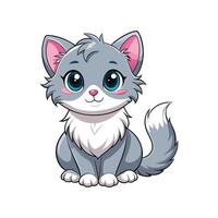 Charming Kitten Having a Fun Time vector