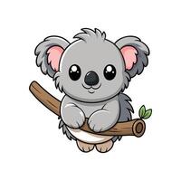 Koala Cuddling Branch in Tree vector