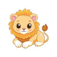 Lion Cub Relaxing in the Savannah vector