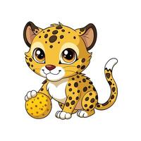 Adorable Leopard Cub Enjoying Playtime vector