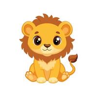 Tiny Lion Cub Sitting in Serenity vector