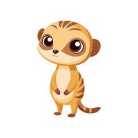 Adorable Meerkat Cub Watching Scenery vector