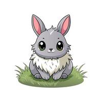 Adorable Baby Rabbit Sitting Quietly vector