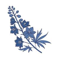 Lovely Delphinium Design on Bright White vector
