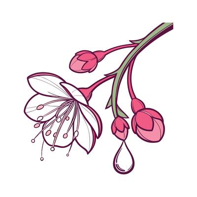 Elegant Dewdrop Floral Design on Clean White