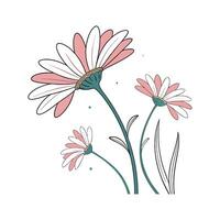 Charming Painted Daisy Design vector