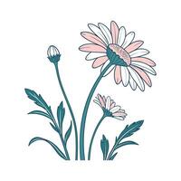 Stylish Painted Daisy Illustration vector
