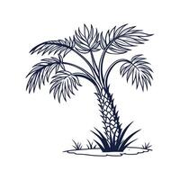 Windmill Palm Tree Bold Outline Design vector