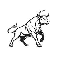 Stylish Angus Bull Outline Design vector