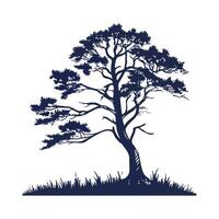 Artful Bald Cypress Tree Outline Design vector