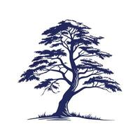 Creative Blue Atlas Cedar Tree Outline Design vector