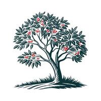 Charming Carolina Cherry Laurel Tree Outline vector
