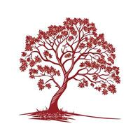 Chestnut Tree Bold Outline for Illustration Design vector