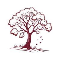 Cottonwood Tree Bold Outline Design for Artistic Use vector