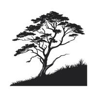 Cypress Tree Bold Outline for Unique Illustration vector