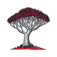 Charming Dragon Tree Outline for Illustrative Design vector