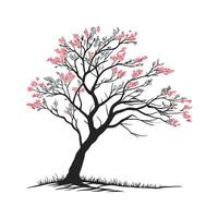 Eastern Redbud Tree Bold Outline for Creative Art vector