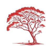 Charming Flame Tree Outline for Artistic Design vector