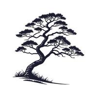 Japanese Cedar Tree Bold Outline for Unique Art vector