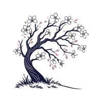 Charming Japanese Snowbell Tree Outline for Design vector