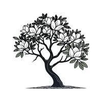 Magnolia Tree Bold Outline for Unique Art vector