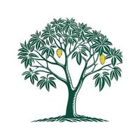 Stylish Mango Tree Bold Outline for Creative Art vector