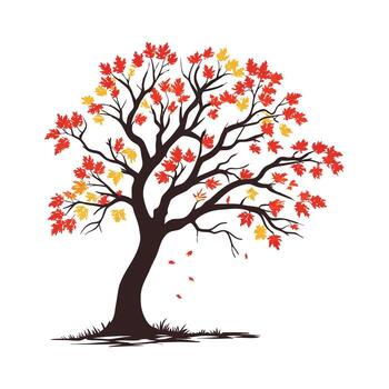 arce árbol negrita contorno diseño para único Arte vector