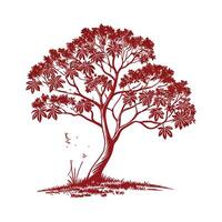 Mexican Buckeye Tree Bold Outline for Unique Art vector