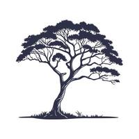 Charming Monkeypod Tree Outline for Creative Use vector