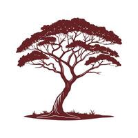 Stylish Monkeypod Tree Bold Outline Design vector