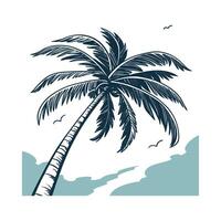 Palm Tree Bold Outline for Creative Uses vector