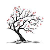 Charming Paperbark Cherry Tree Outline for Design vector