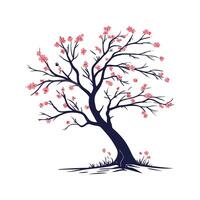 Paperbark Cherry Tree Bold Outline for Unique Art vector
