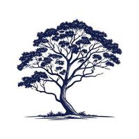 Persian Ironwood Tree Bold Outline for Unique Art vector