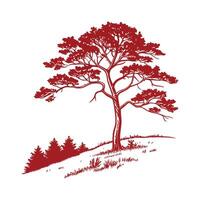 Pine Tree Bold Outline for Unique Art vector