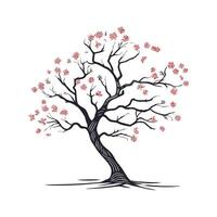 Persian Silk Tree Bold Outline for Unique Art vector