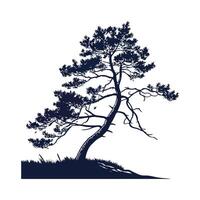 Stylish Pine Tree Bold Outline for Art vector